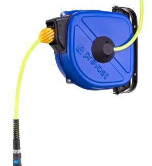 PREVOST DRFB | SCHLAUCHAUFROLLER FÜR DRUCKLUFT MIT GESCHLOSSENER TROMMEL (STAHL) | Mittleres Modell (Sicherheit) mit PU/PVC-Schlauch