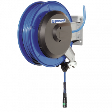 PREVOST DVO | SCHLAUCHAUFROLLER FÜR DRUCKLUFT MIT OFFENER TROMMEL (STAHL) | Mittleres Modell mit PU-Schlauch